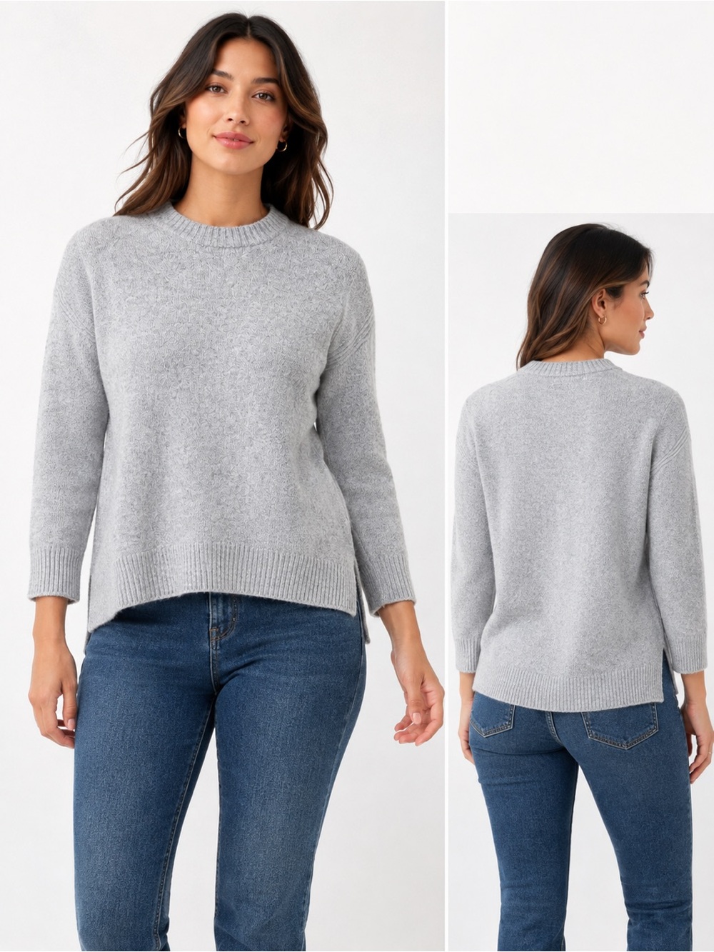J. Crew 100% wool Light Gray Crewneck Sweater XS
